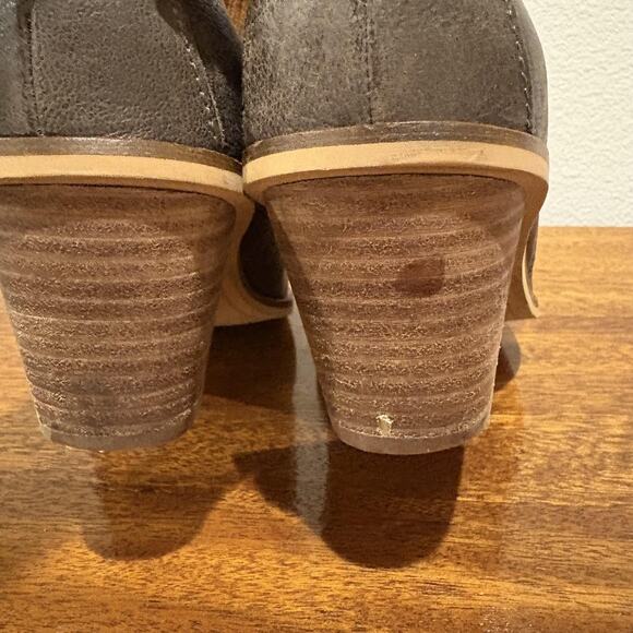 Lucky Brand Boots Womens Size 7.5 Brown LK-Victorey Ankle Cutout Heel Leather - Picture 6 of 10